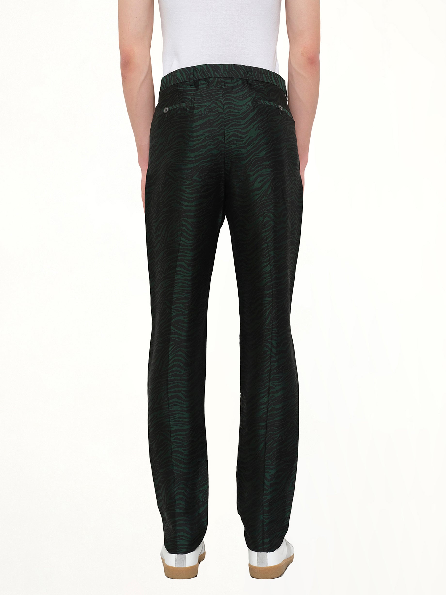 Zebra Jacquard Pant in Green