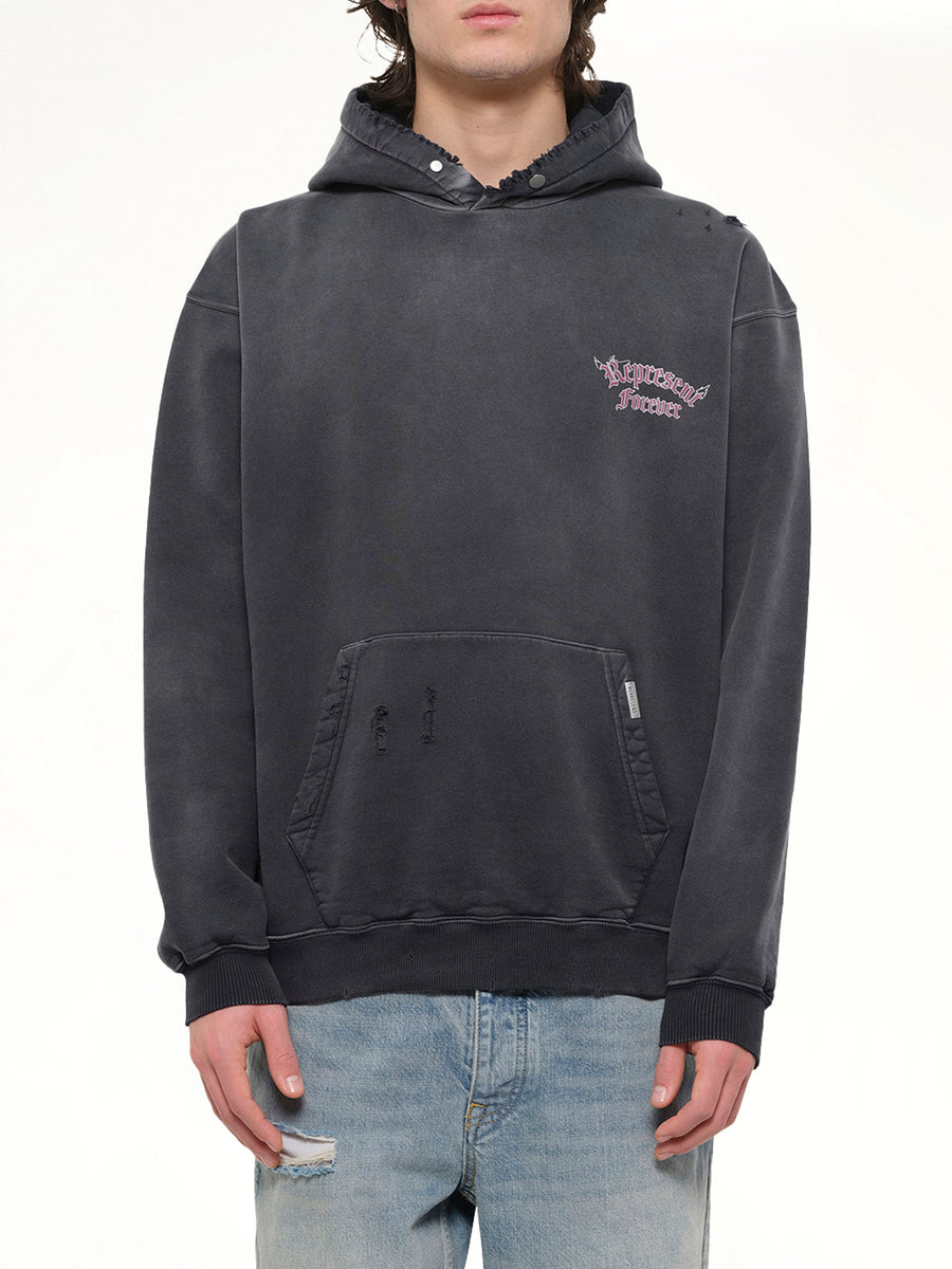 Duality Hoodie in Washed Black
