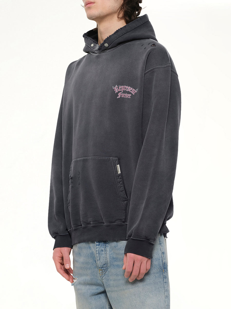 Duality Hoodie in Washed Black