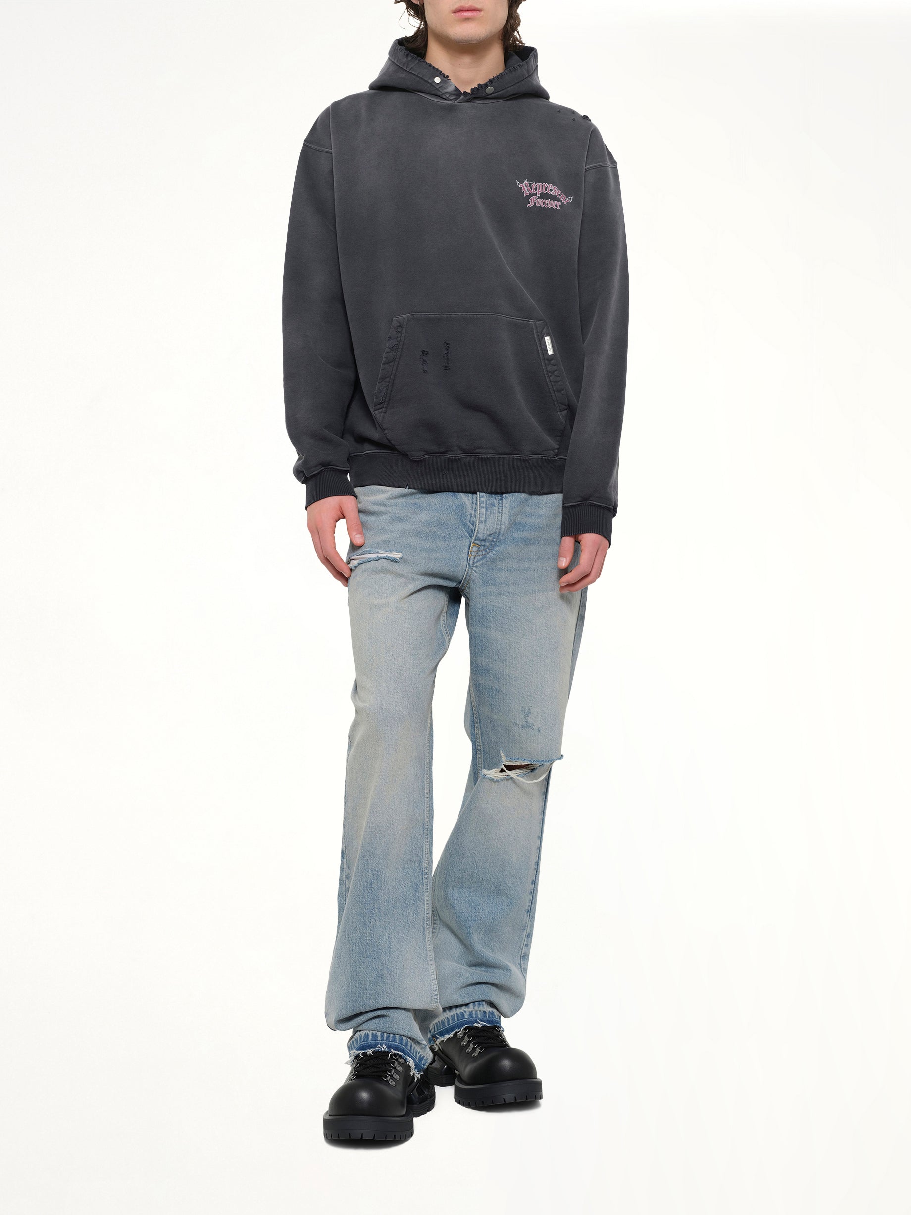 Duality Hoodie in Washed Black