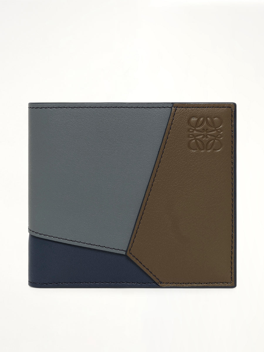 Puzzle Edge Bifold Wallet Multi in Blue Grey/Navy