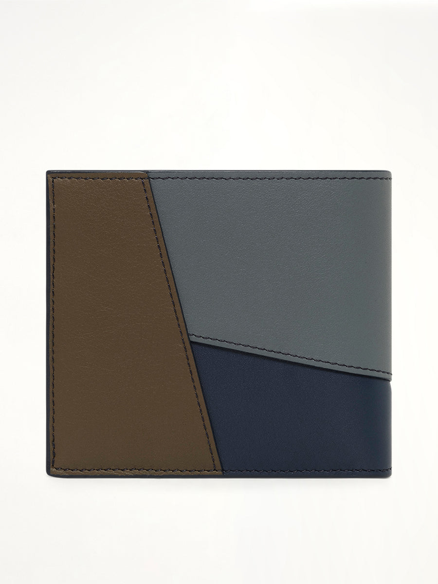 Puzzle Edge Bifold Wallet Multi in Blue Grey/Navy