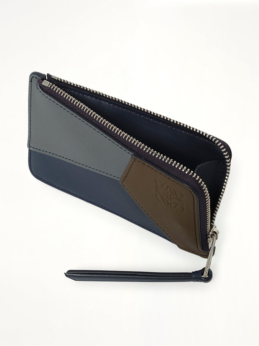 Puzzle Edge Coin Cardholder Multi in Blue Grey/Navy