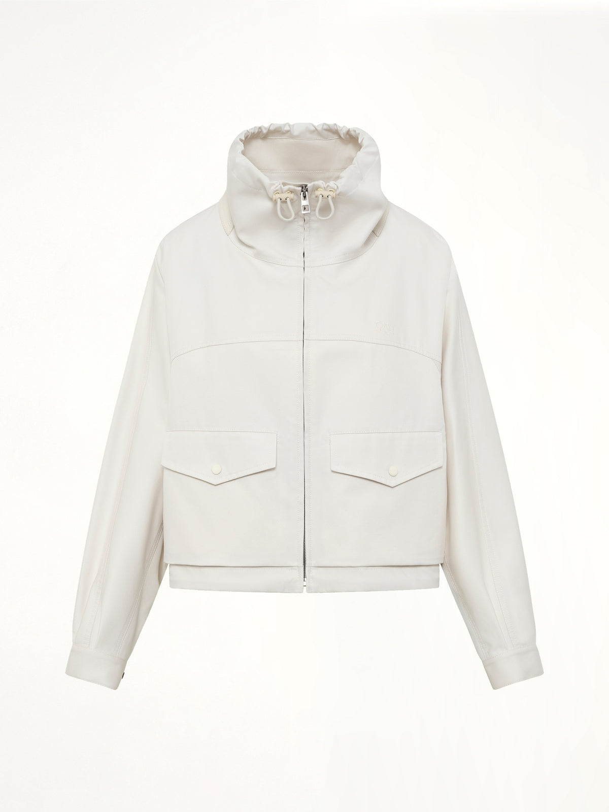 Cotton Silk Garbadine Jacket in Ivory