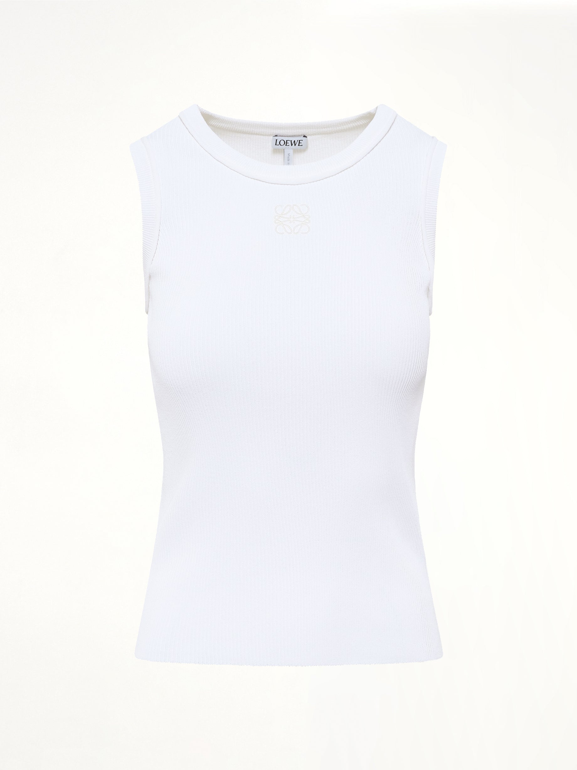 Tonal Anagram Tank Top in White