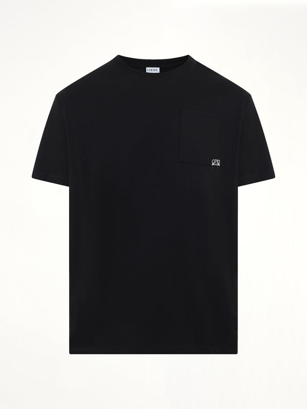Two-Tone Anagram Relaxed Fit T-Shirt in Black
