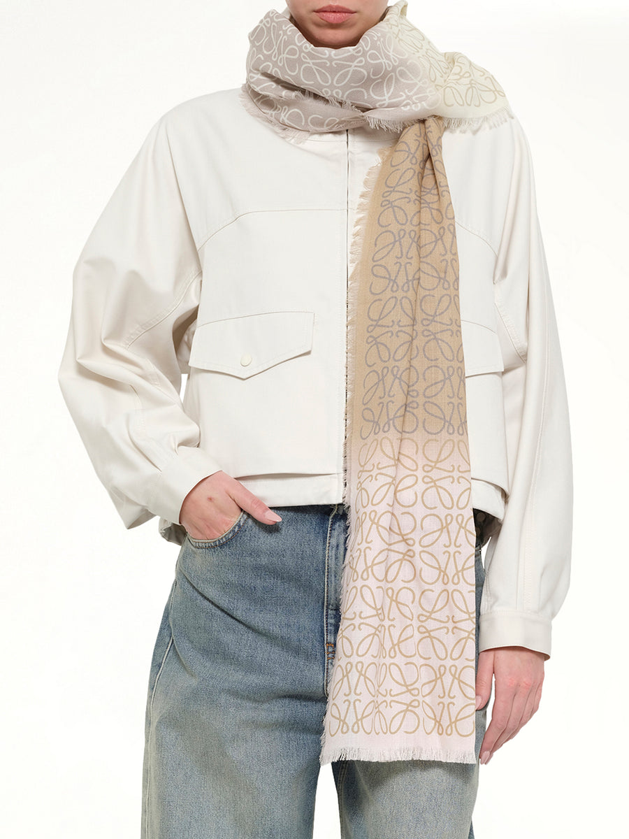 45X200 Anagram Scarf in Light Link/Beige