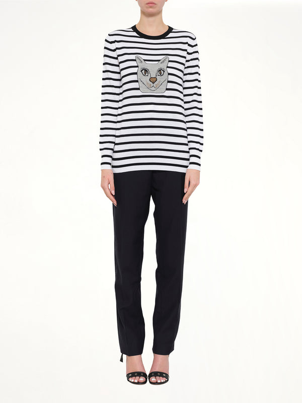 Cat Sweater Stripes in Black