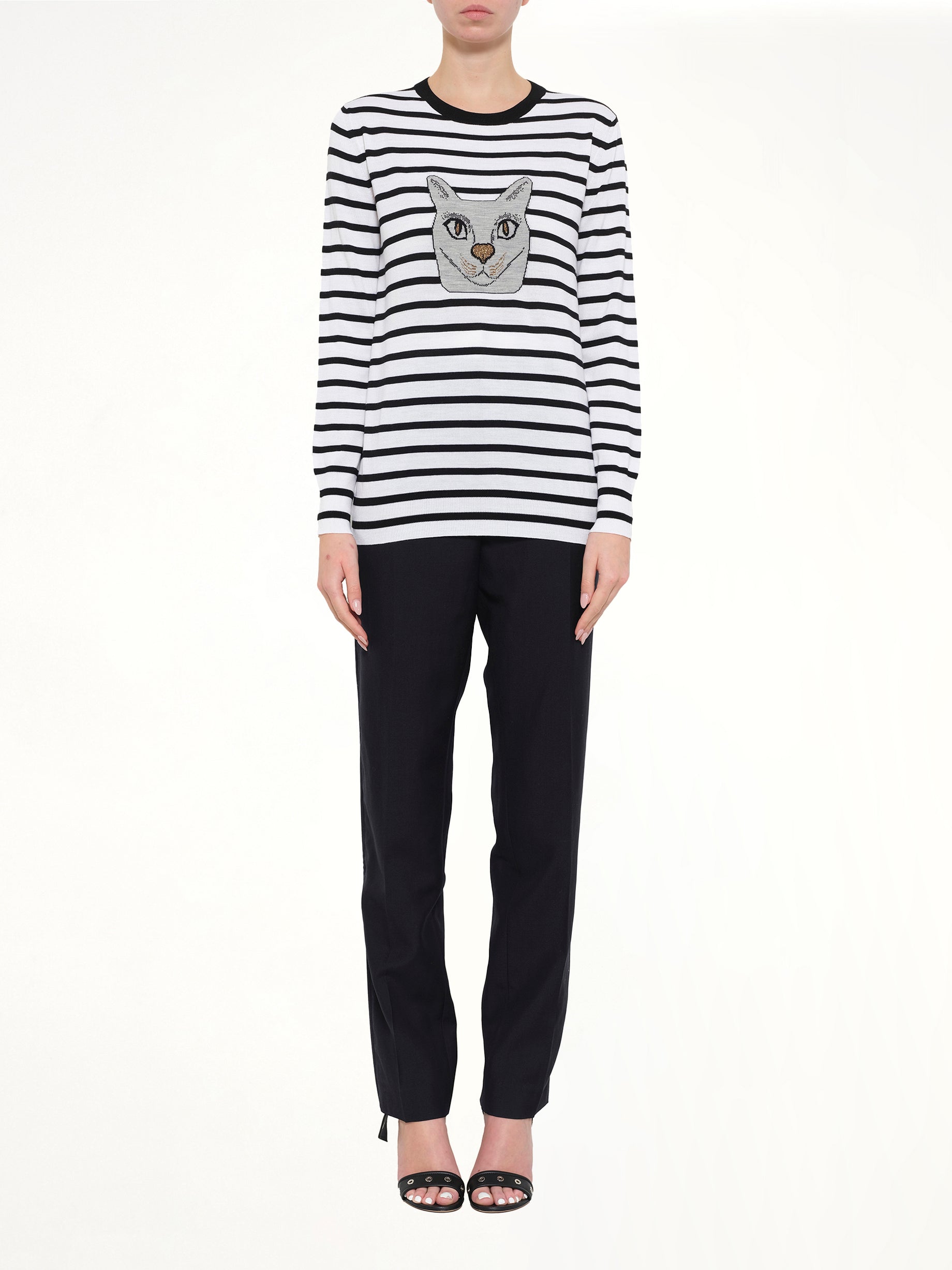 Cat Sweater Stripes in Black