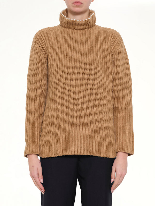 High Pearls Sweater in Camel