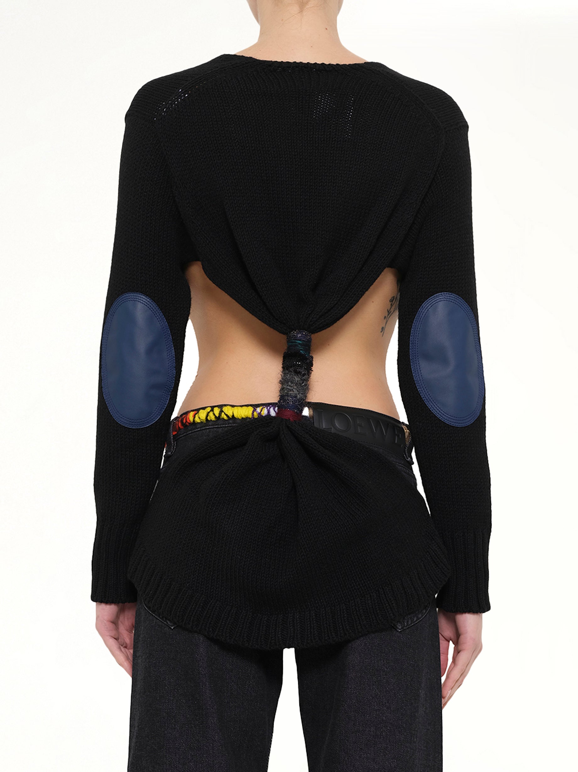Embroidered Knot Sweatshirt in Black
