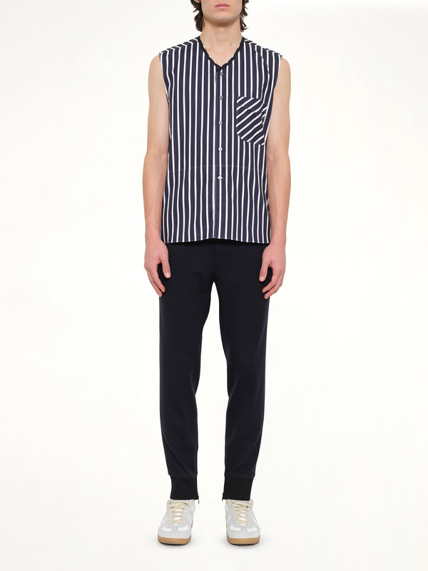 Ribbon V Neck in Navy