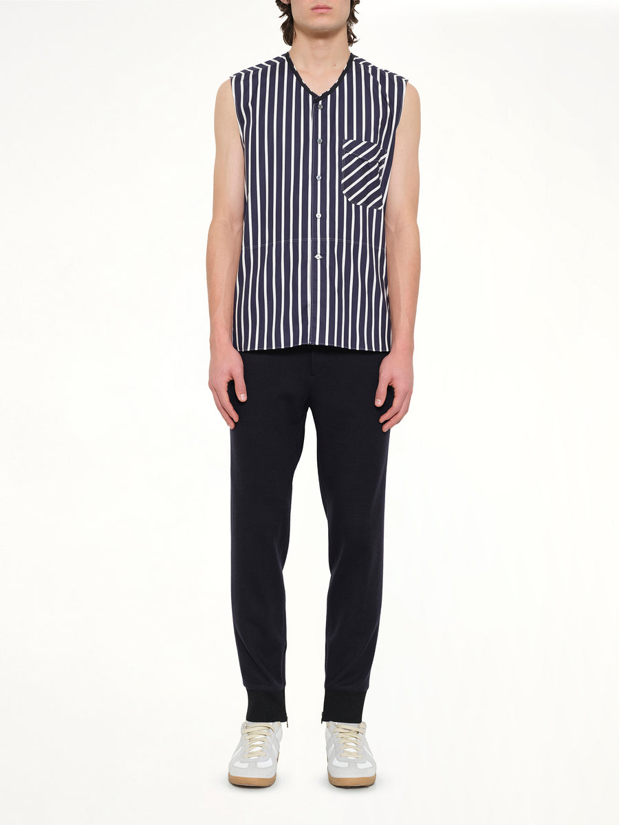 Ribbon V Neck in Navy