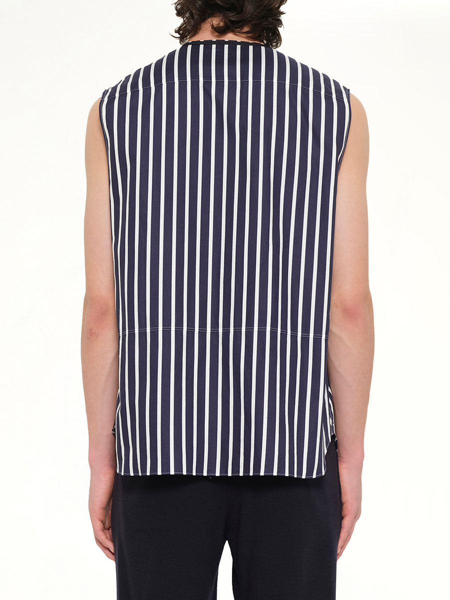 Ribbon V Neck in Navy