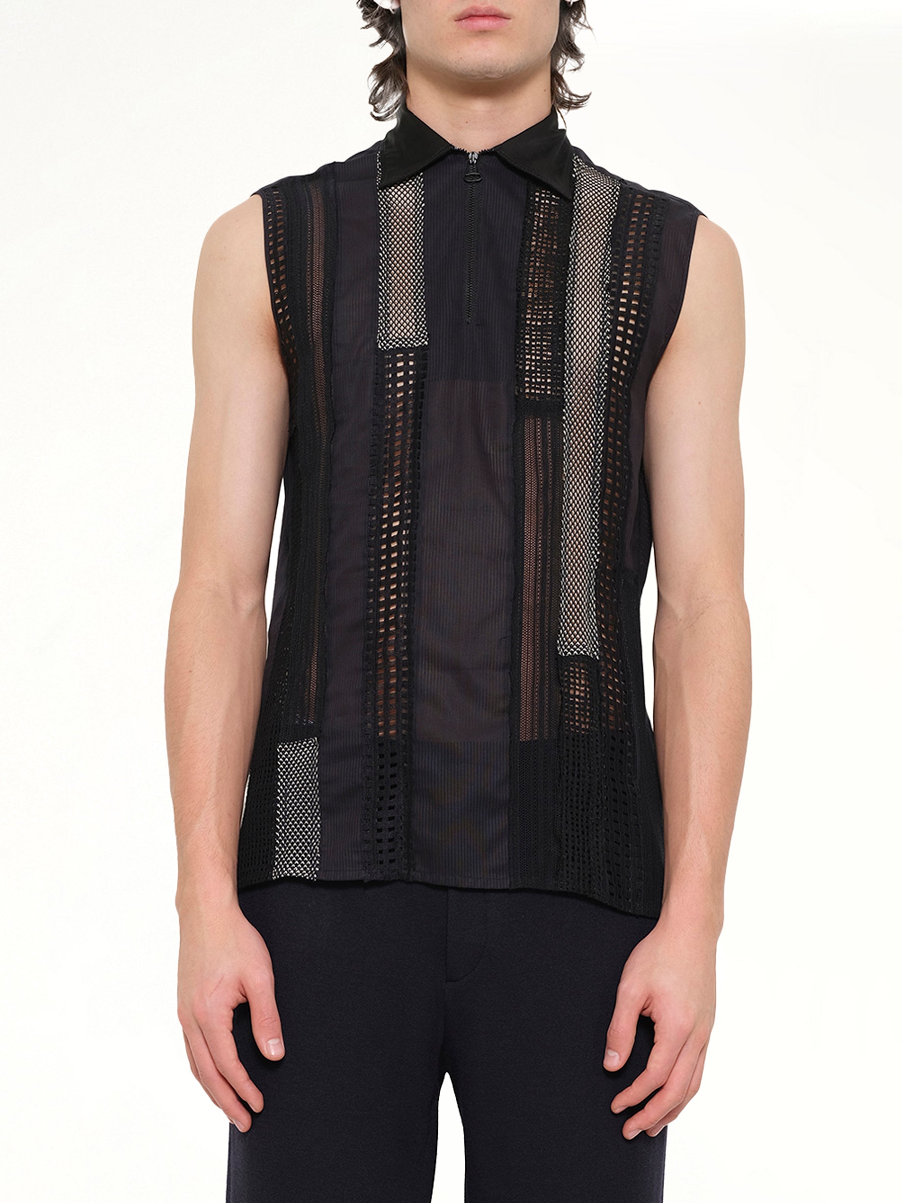 S/Less Shirt Patchwork in Black
