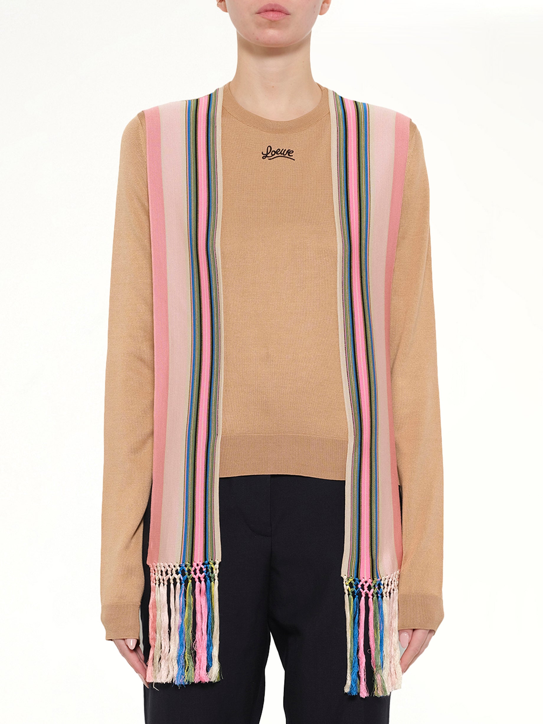 Stripe Bands Sweater in Camel