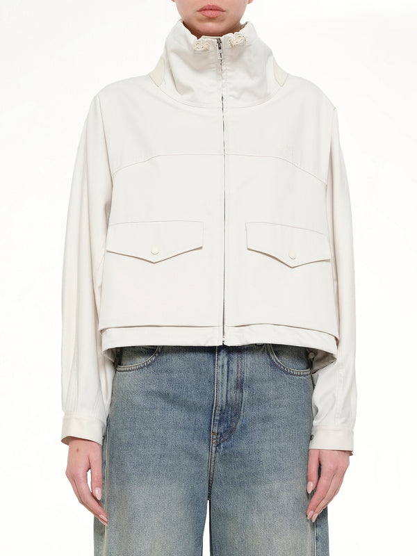 Cotton Silk Garbadine Jacket in Ivory