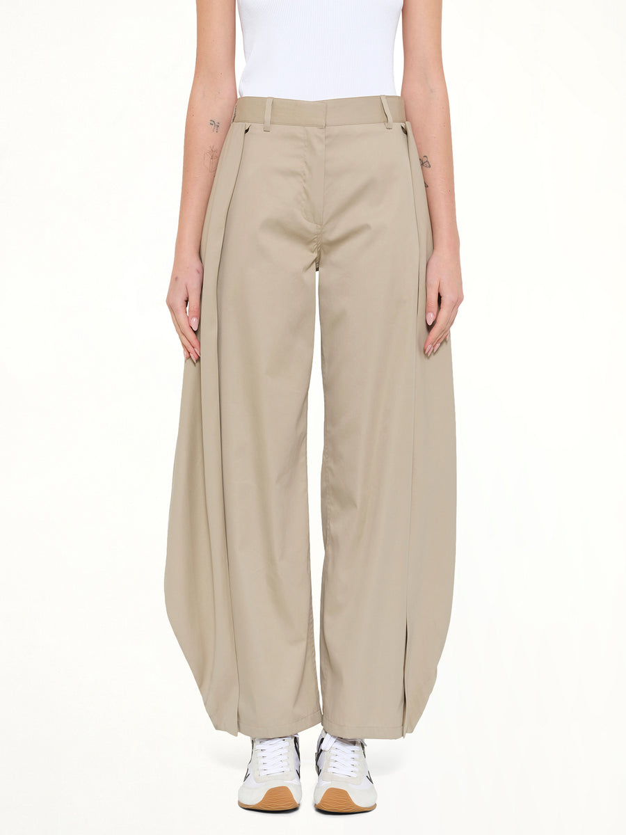 Cotton Silk Garbadine Trousers AF in Beige