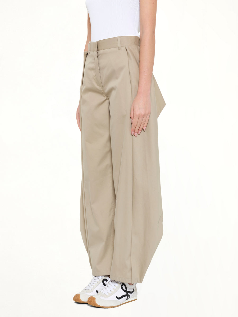 Cotton Silk Garbadine Trousers AF in Beige