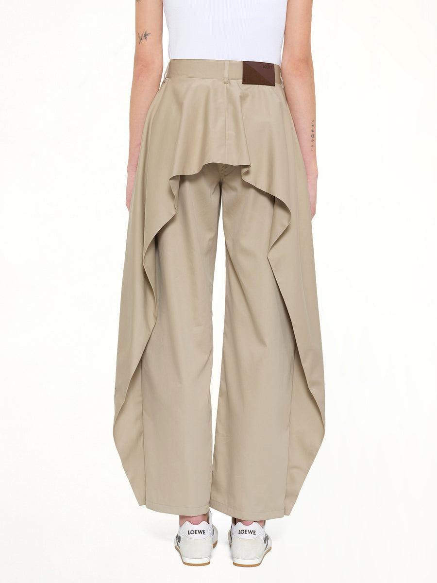 Cotton Silk Garbadine Trousers AF in Beige