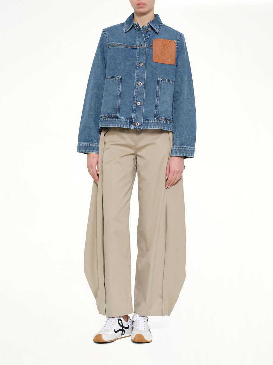 Cotton Silk Garbadine Trousers AF in Beige