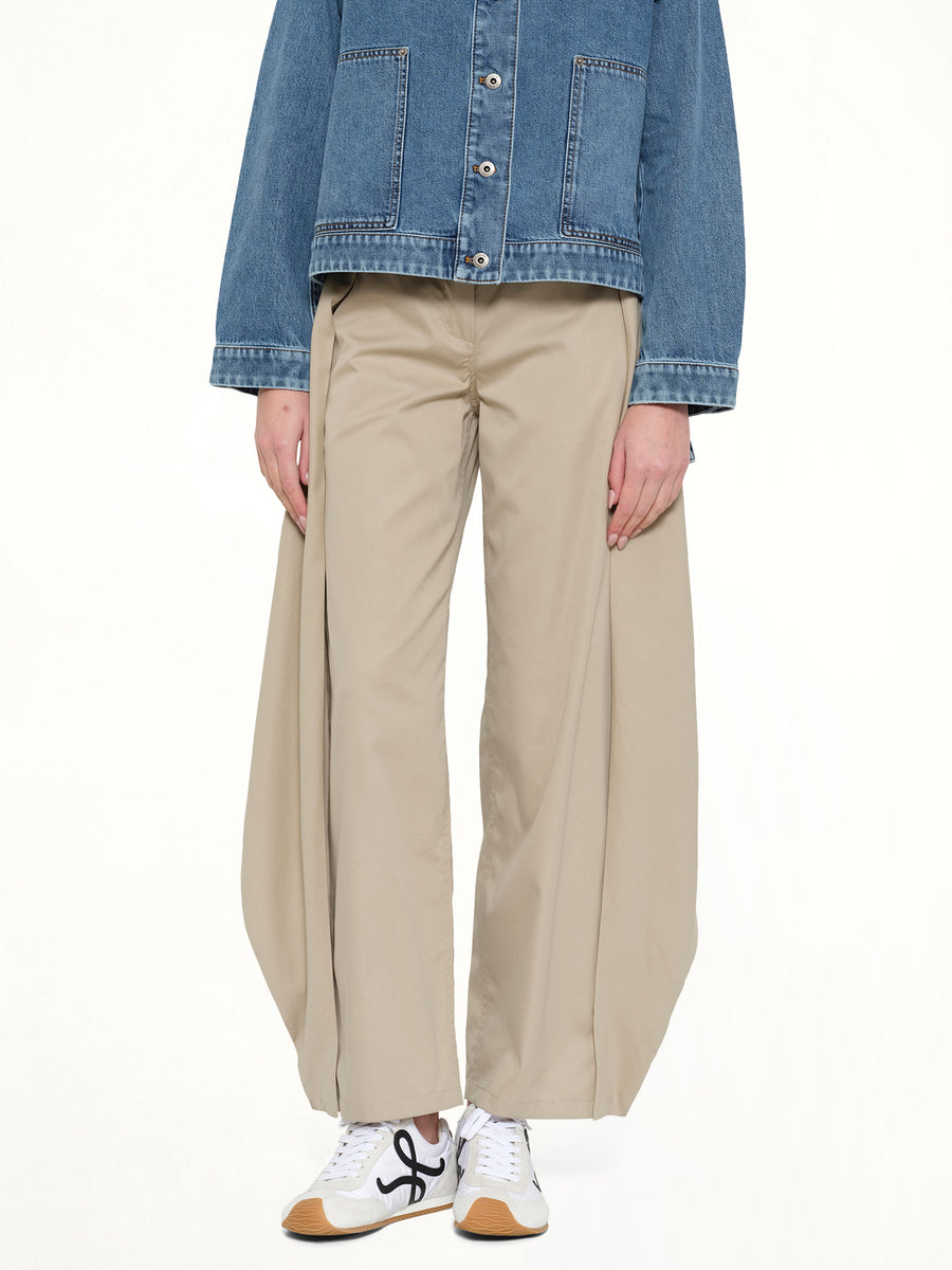 Cotton Silk Garbadine Trousers AF in Beige