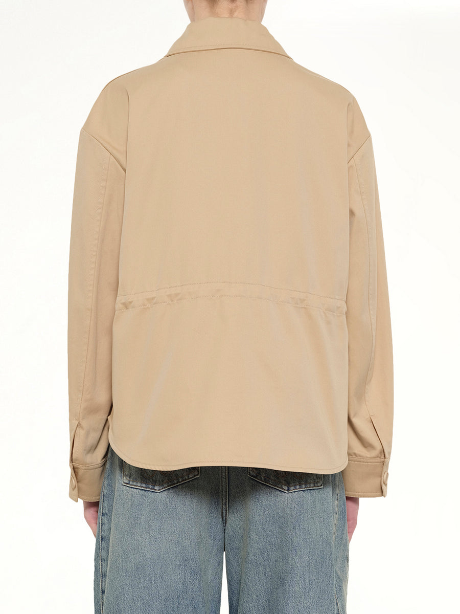 Cotton Utility Workwear Jacket in Beige