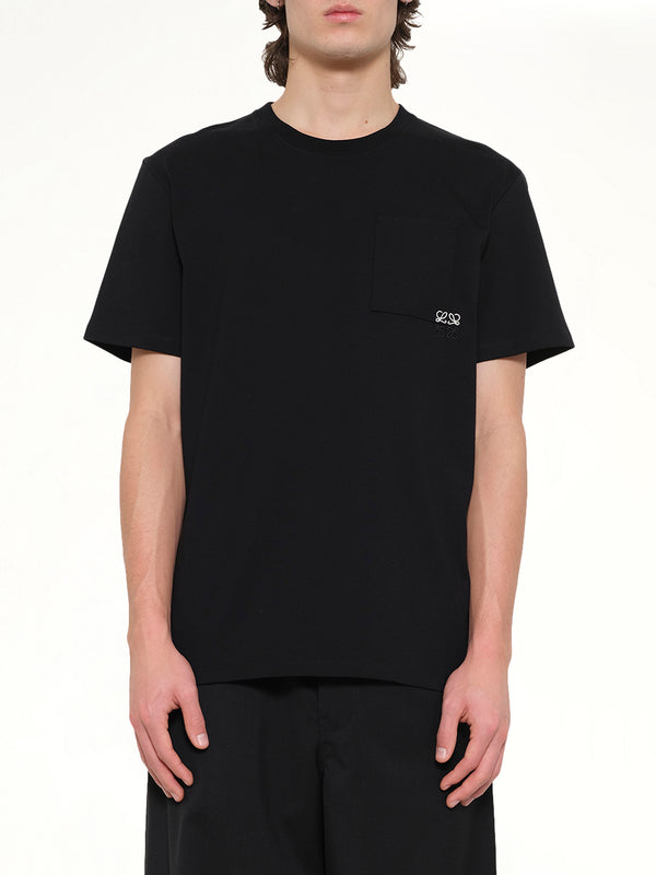 Two-Tone Anagram Relaxed Fit T-Shirt in Black