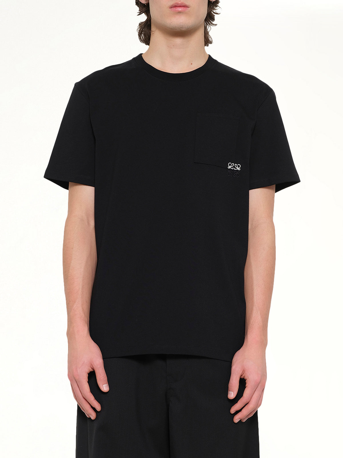 Two-Tone Anagram Relaxed Fit T-Shirt in Black