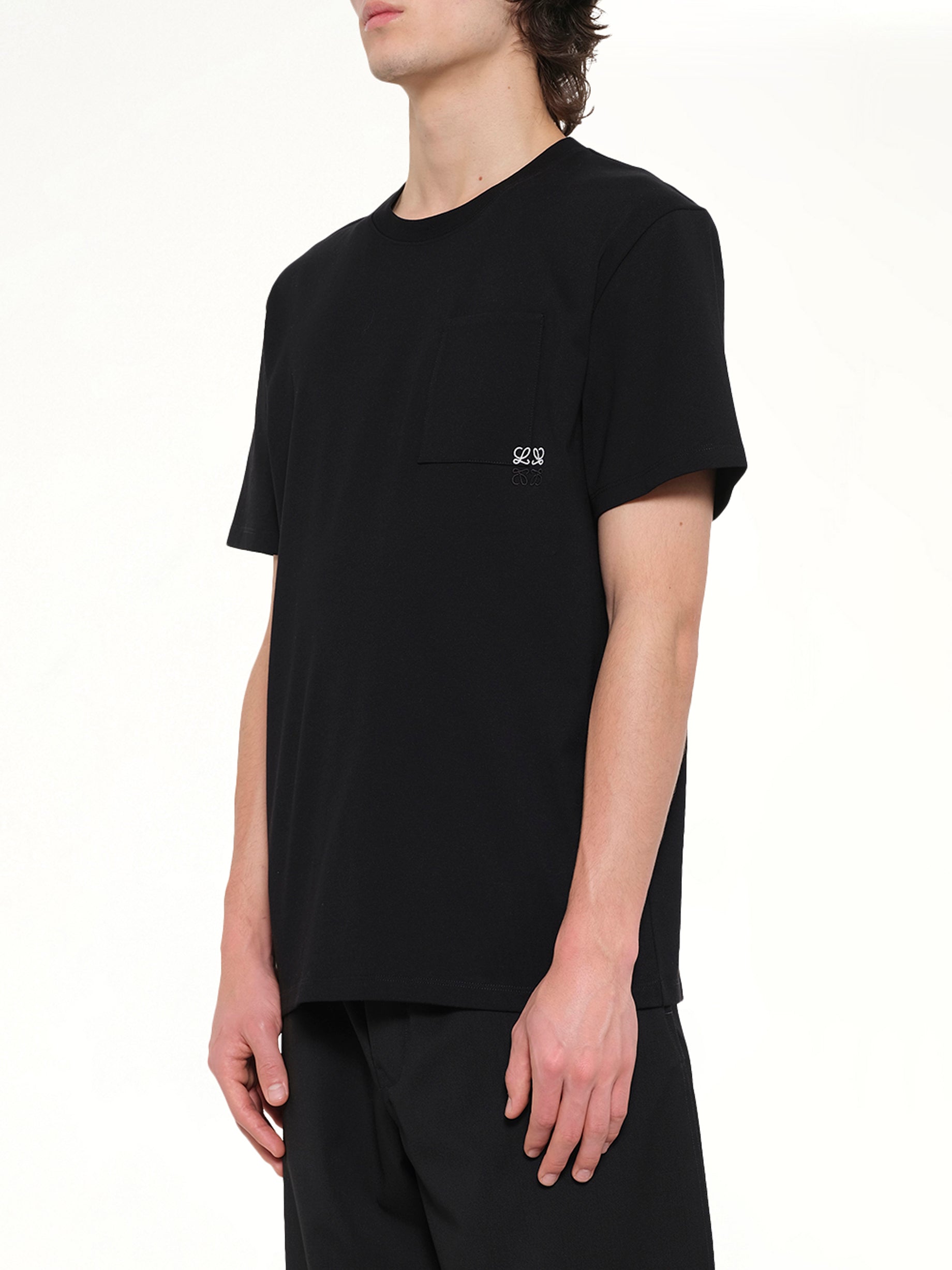 Two-Tone Anagram Relaxed Fit T-Shirt in Black