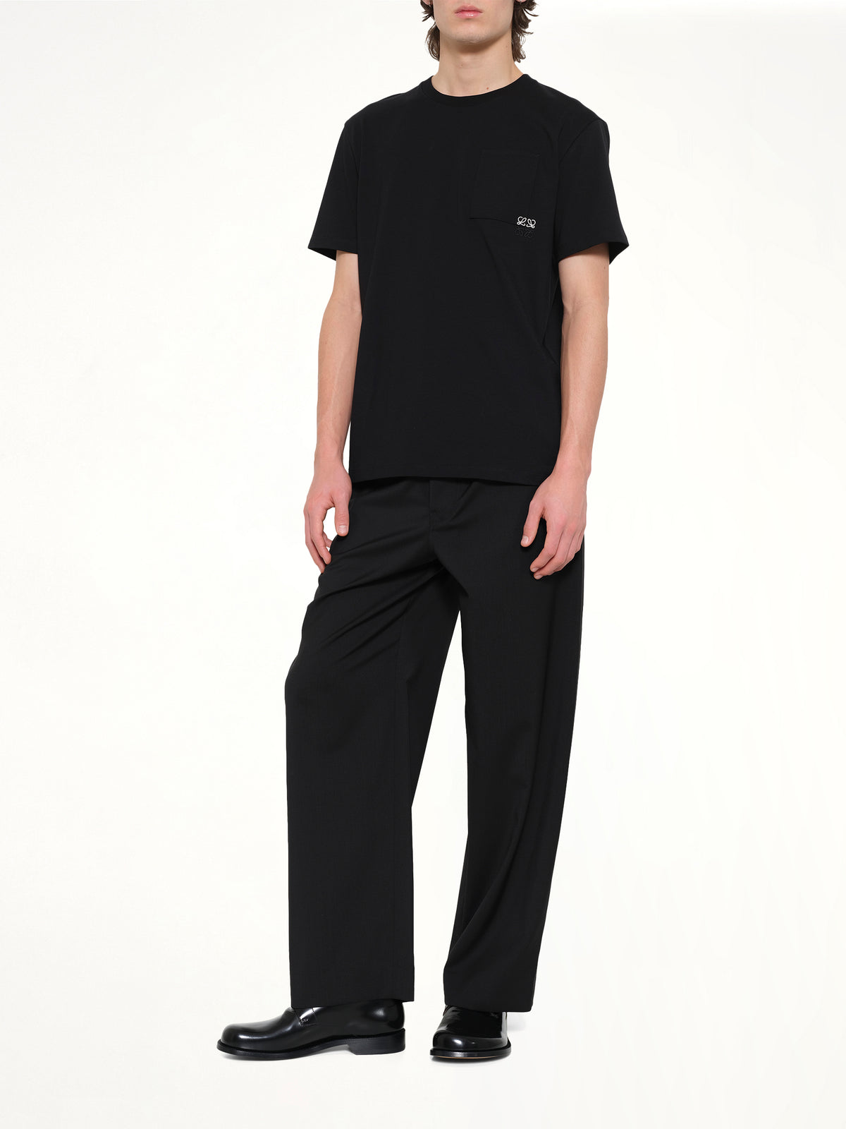 Two-Tone Anagram Relaxed Fit T-Shirt in Black
