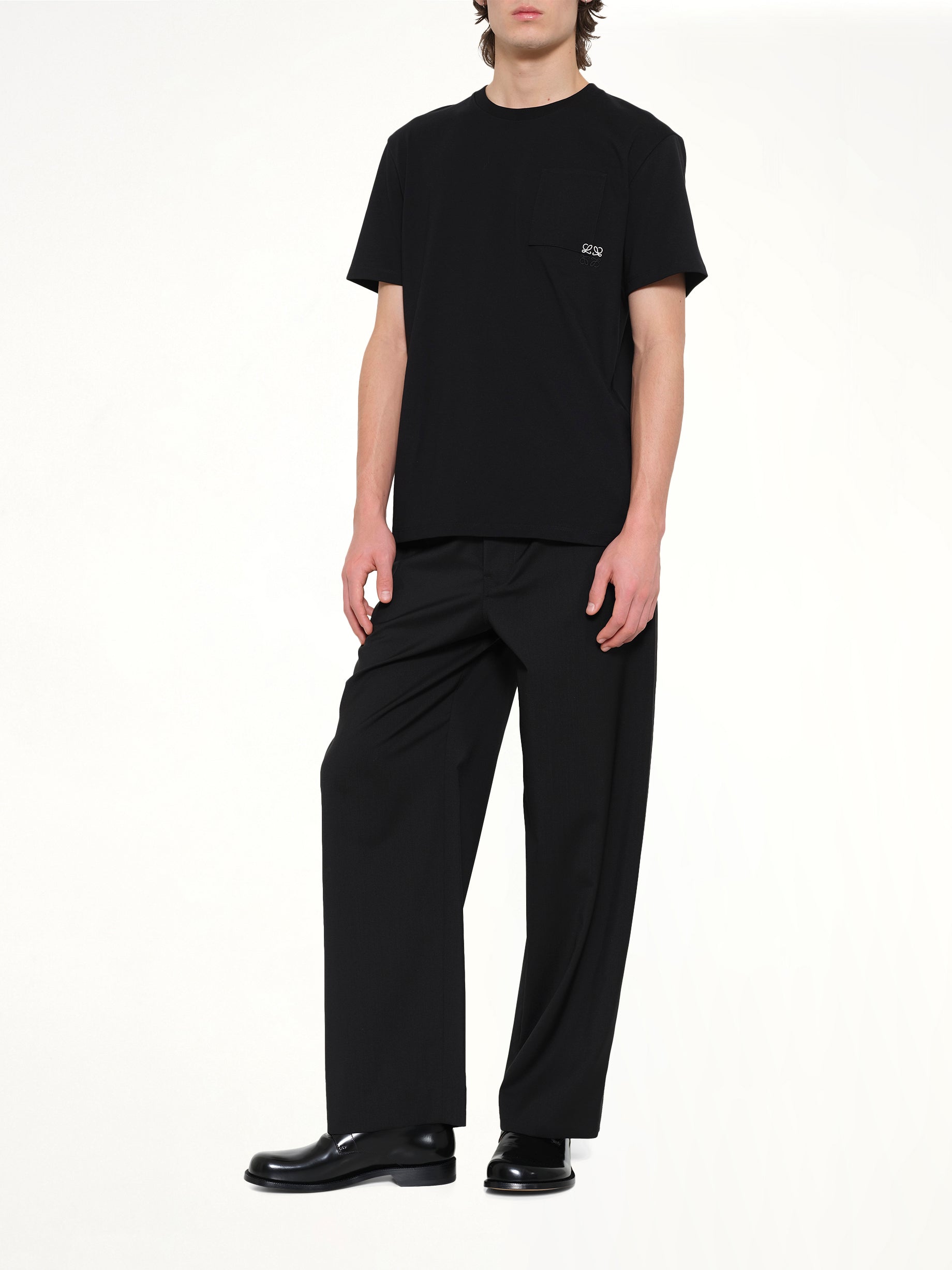 Two-Tone Anagram Relaxed Fit T-Shirt in Black