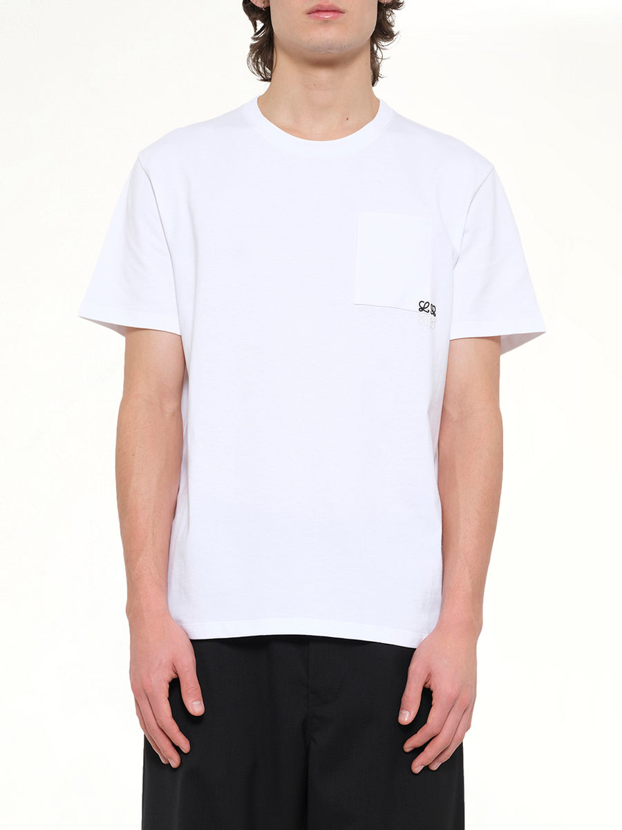 Two-Tone Anagram Relaxed Fit T-Shirt in White