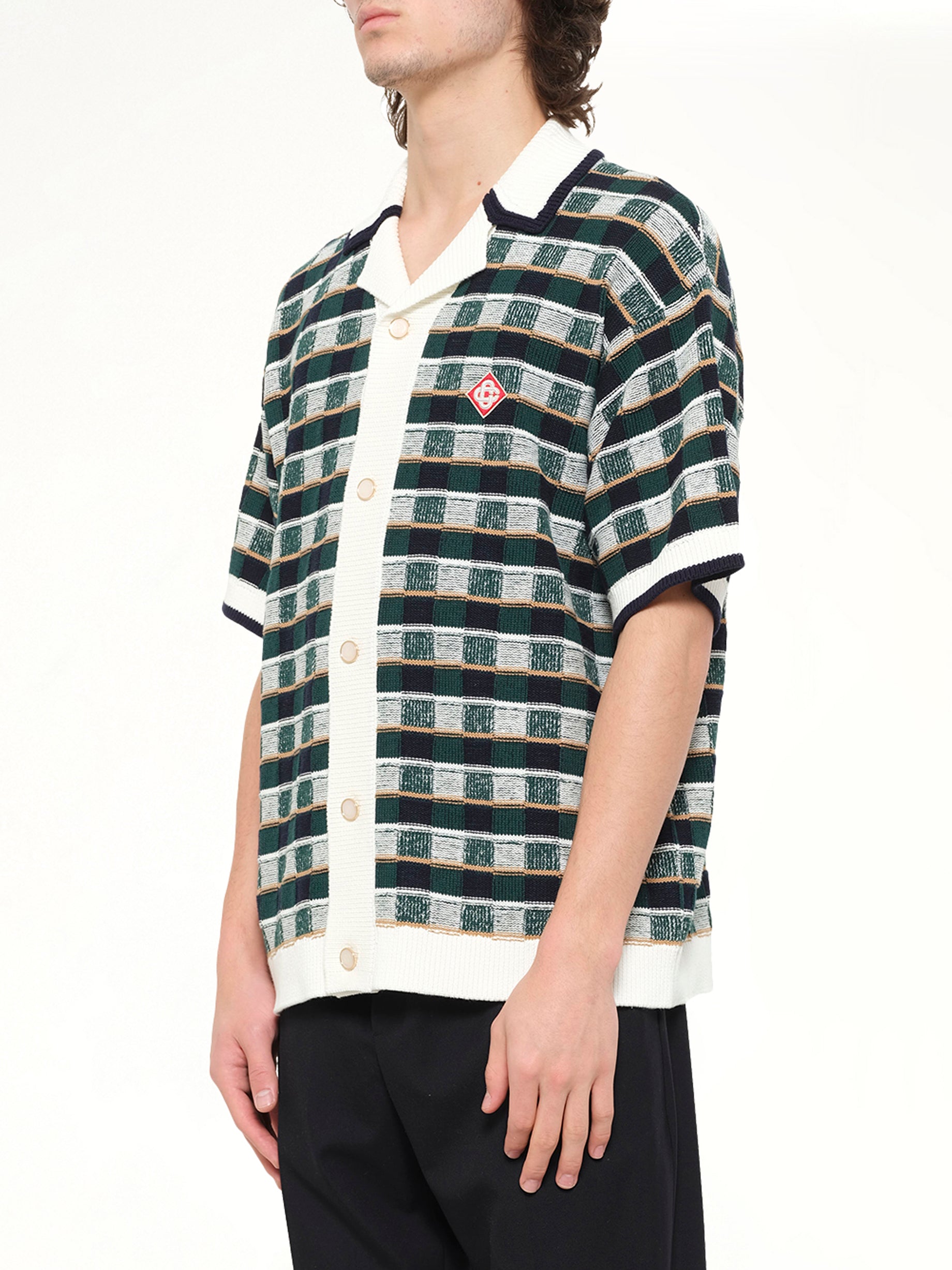 Cotton Mosaic Shirt in Green