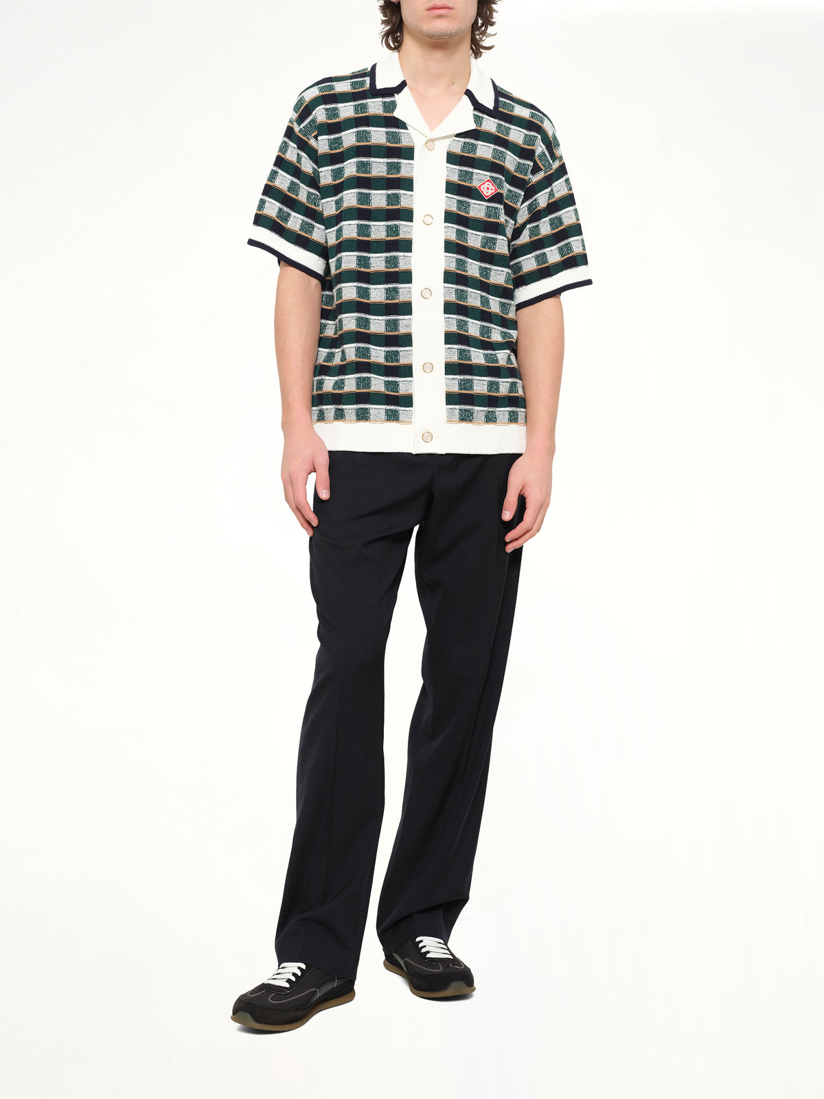 Cotton Mosaic Shirt in Green