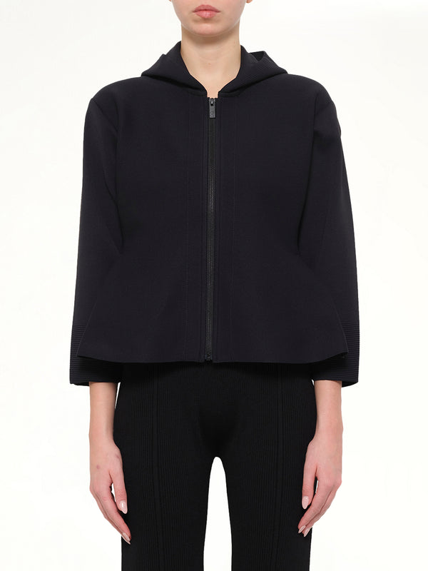 Milan Hoodie Flare Jacket in Black