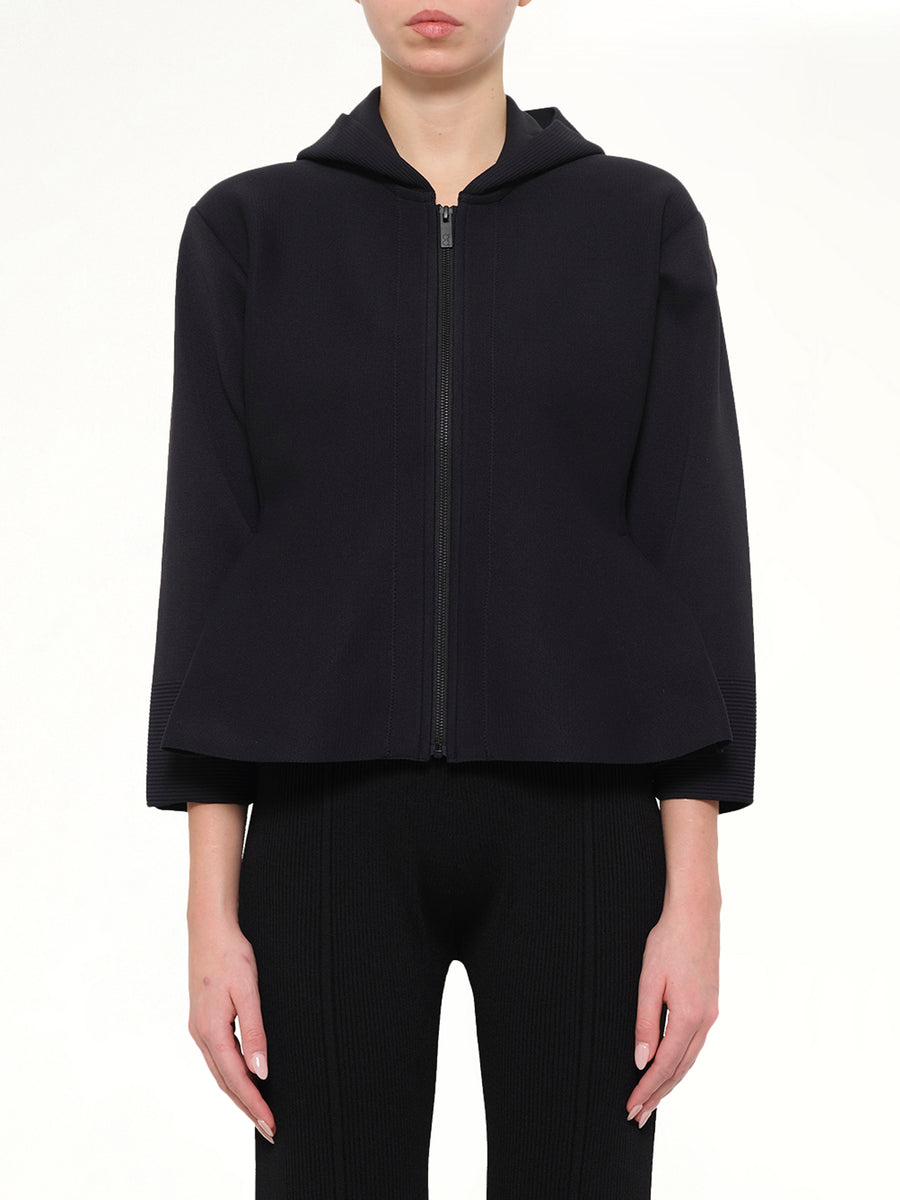 Milan Hoodie Flare Jacket in Black