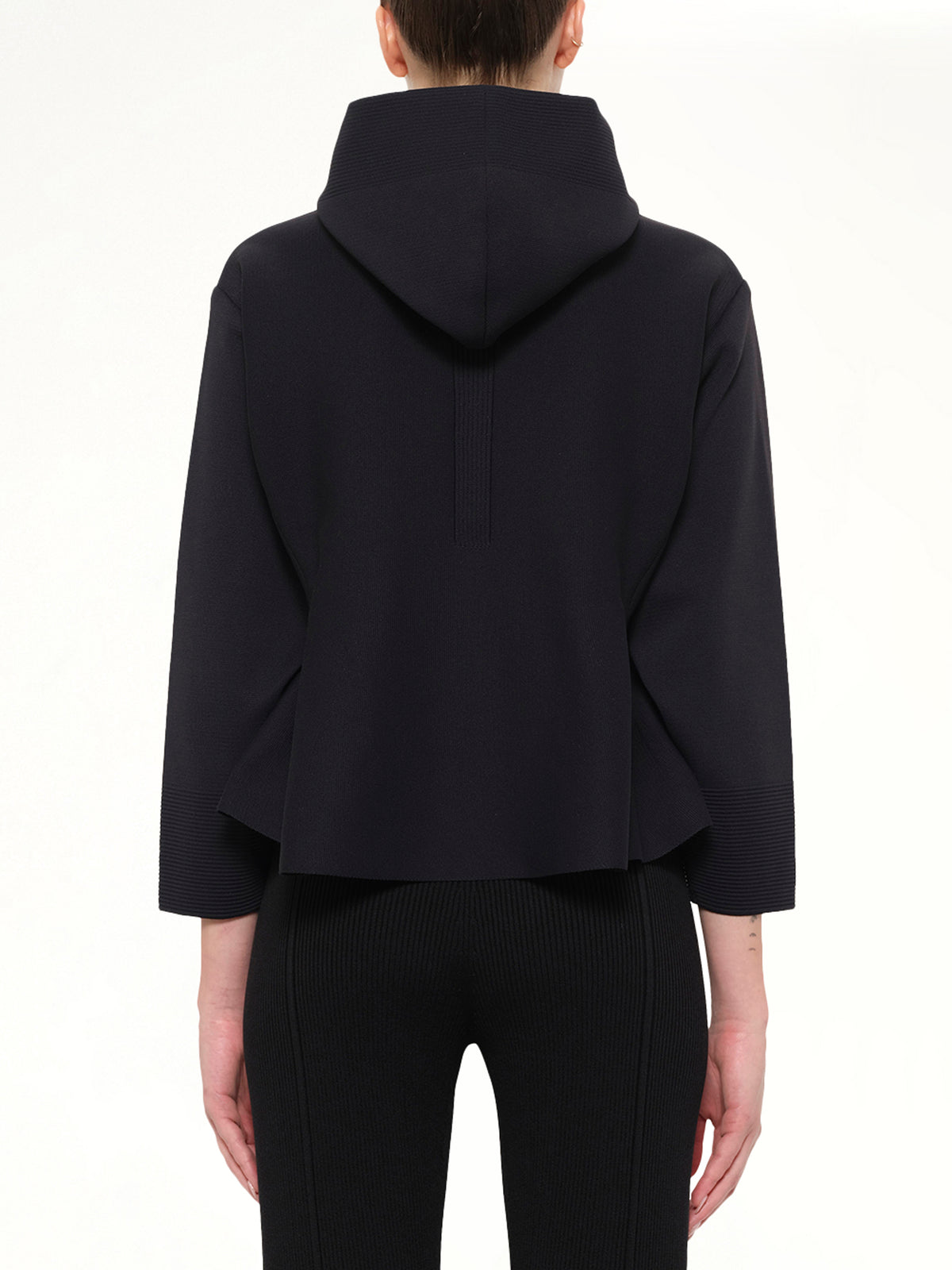 Milan Hoodie Flare Jacket in Black