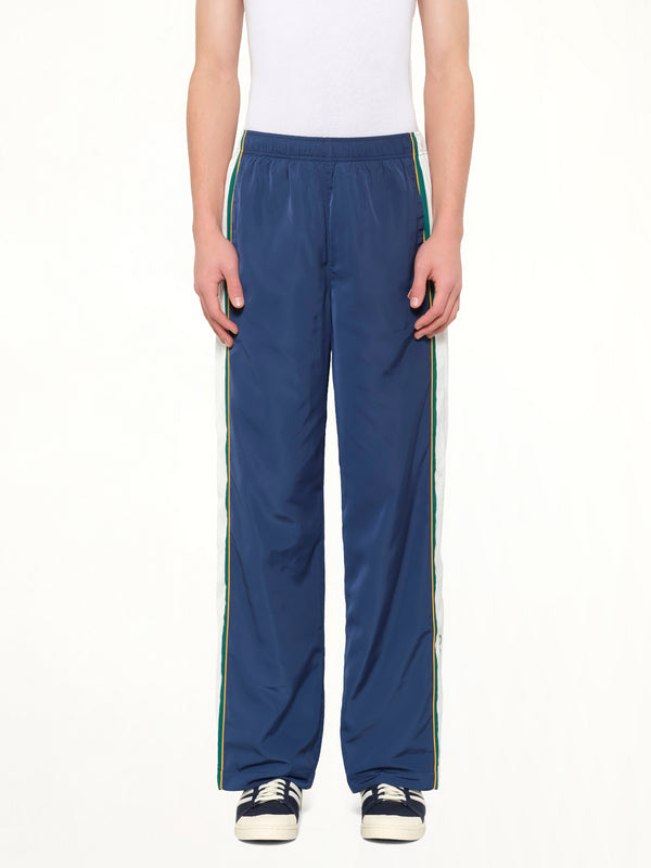 Poly Tafferta Track Pants in Navy