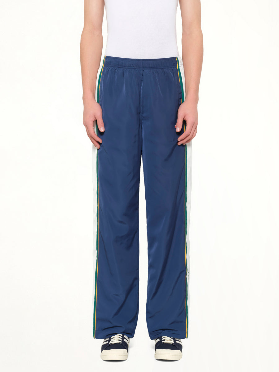 Poly Tafferta Track Pants in Navy