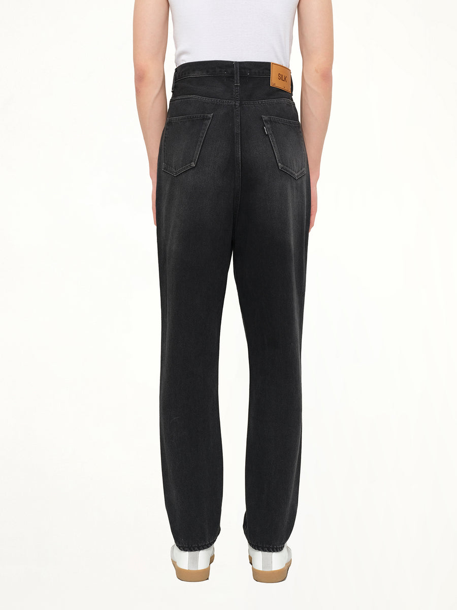 Denim Slim Pants in Black