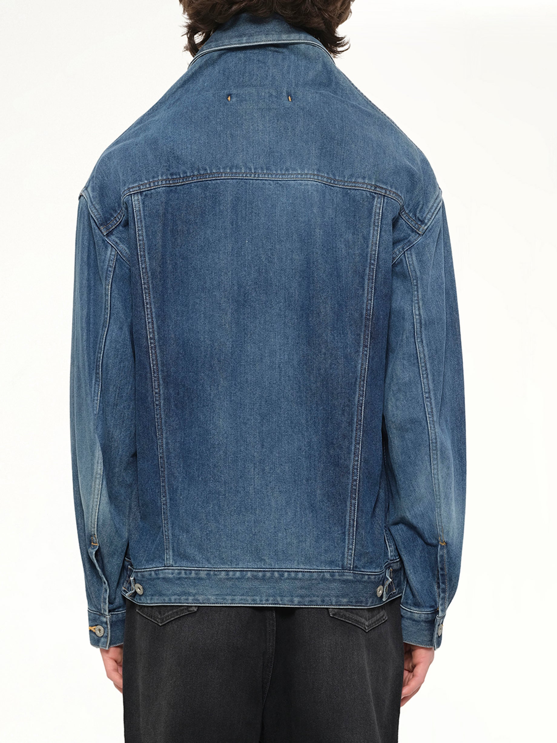 Head Drop Denim Jacket in Indigo
