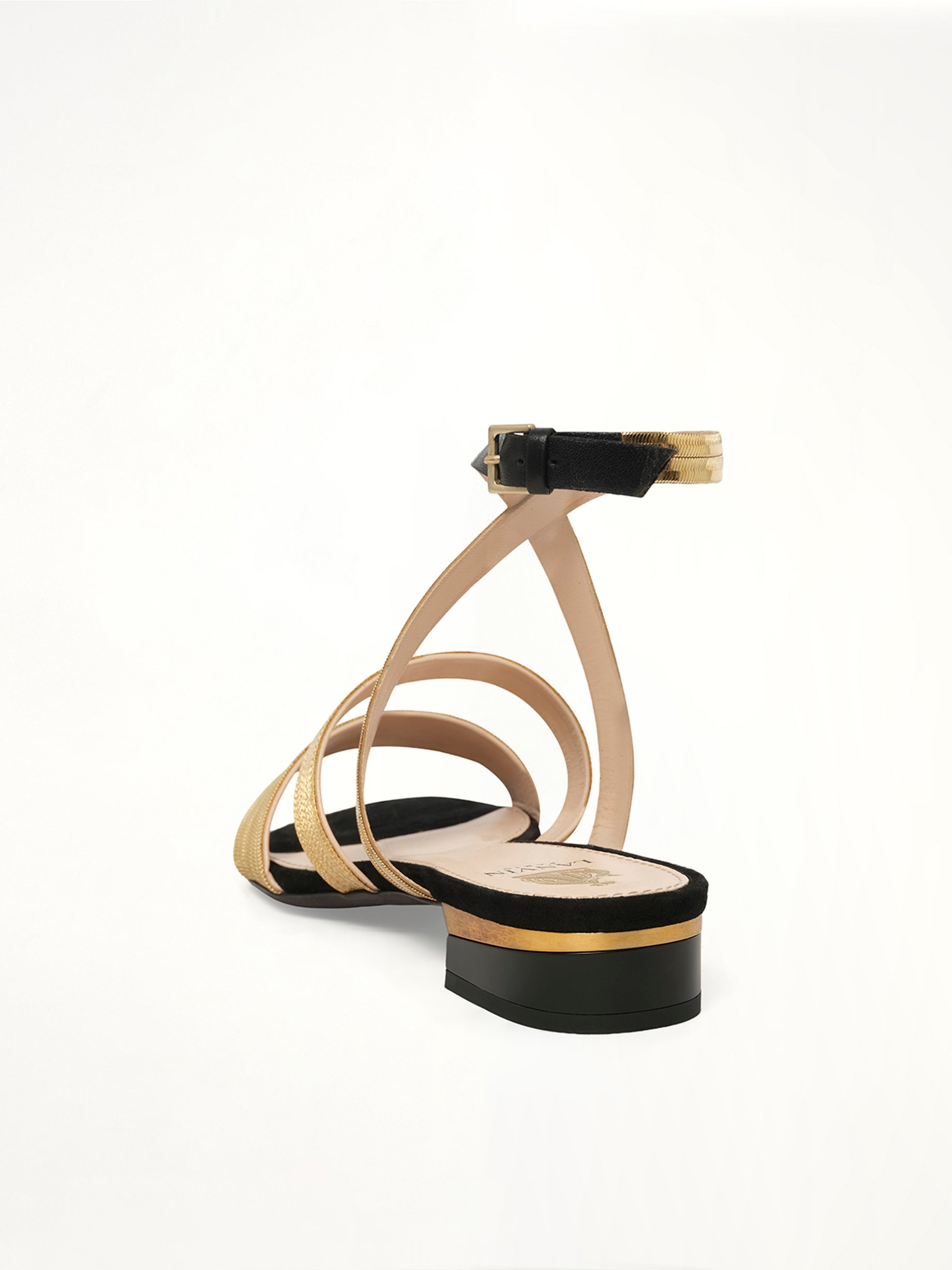 Flat Sandal W/ Chain in Black