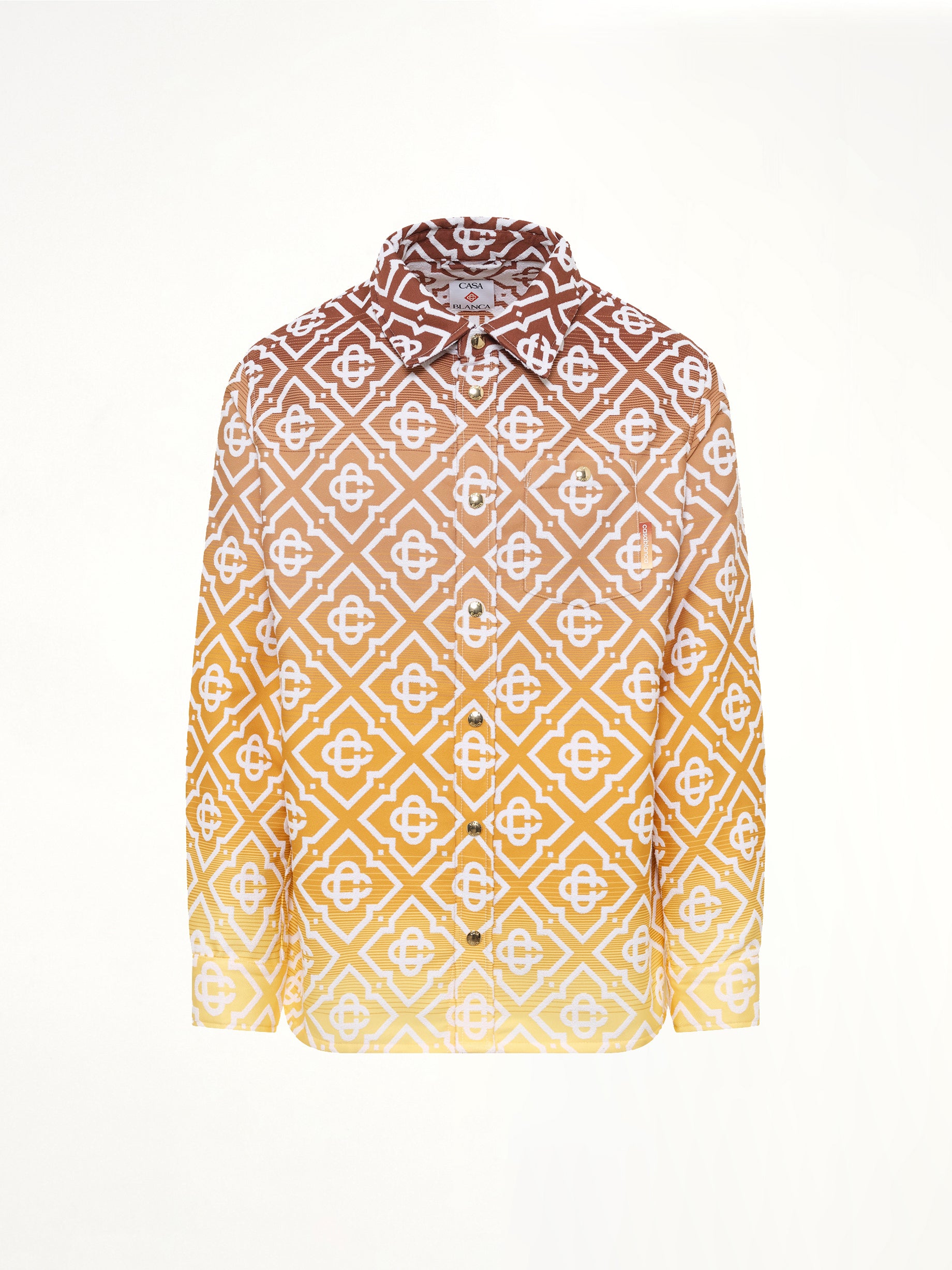 Boucle Jacquard Monogram Shacket in Brown