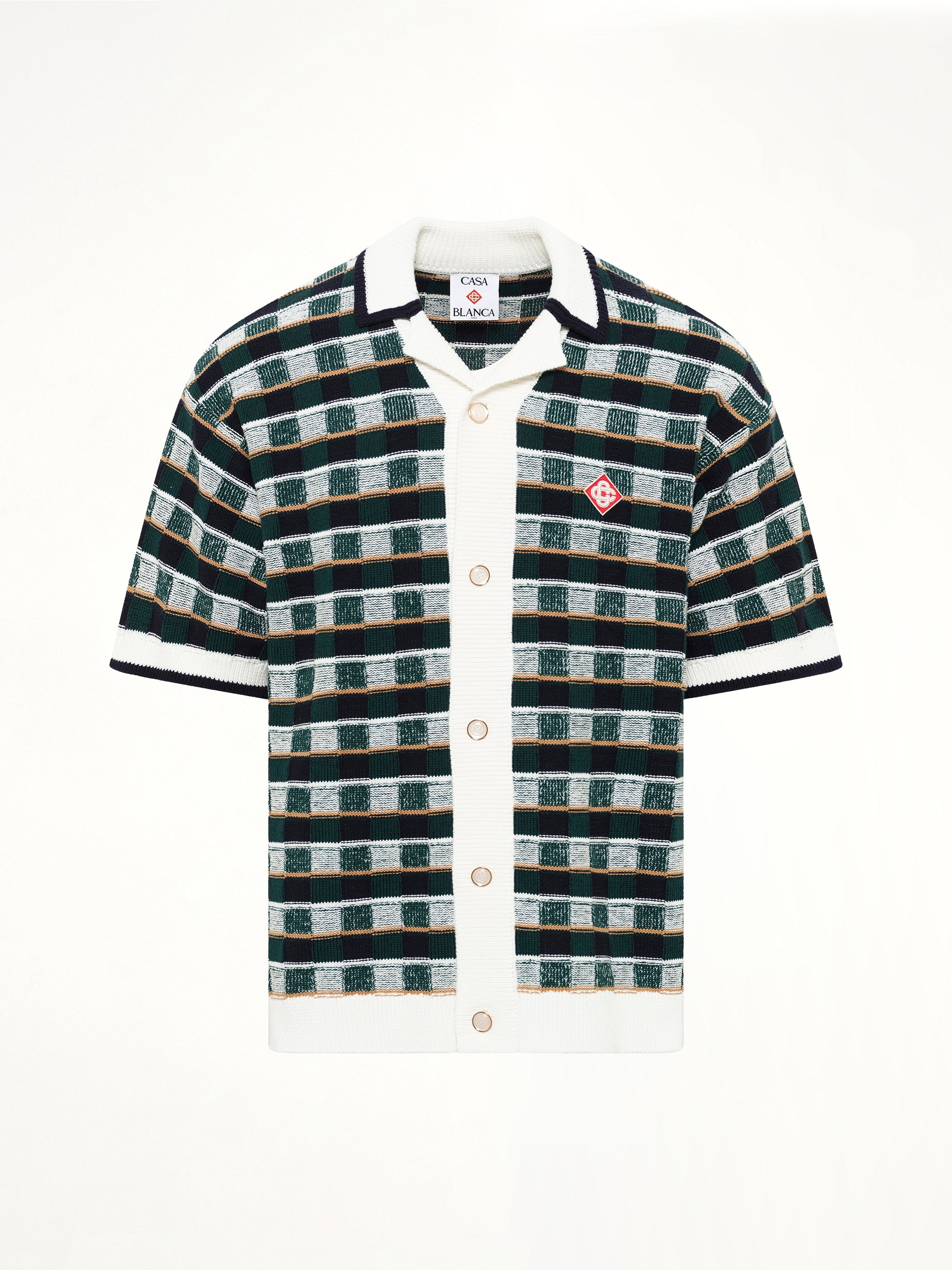 Cotton Mosaic Shirt in Green