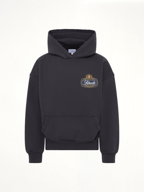 Rhude Safari Crest Hoodie in Vintage Black