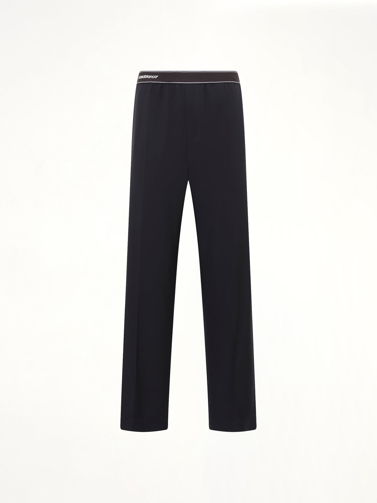 Wool Blend Sports Trouser in Black