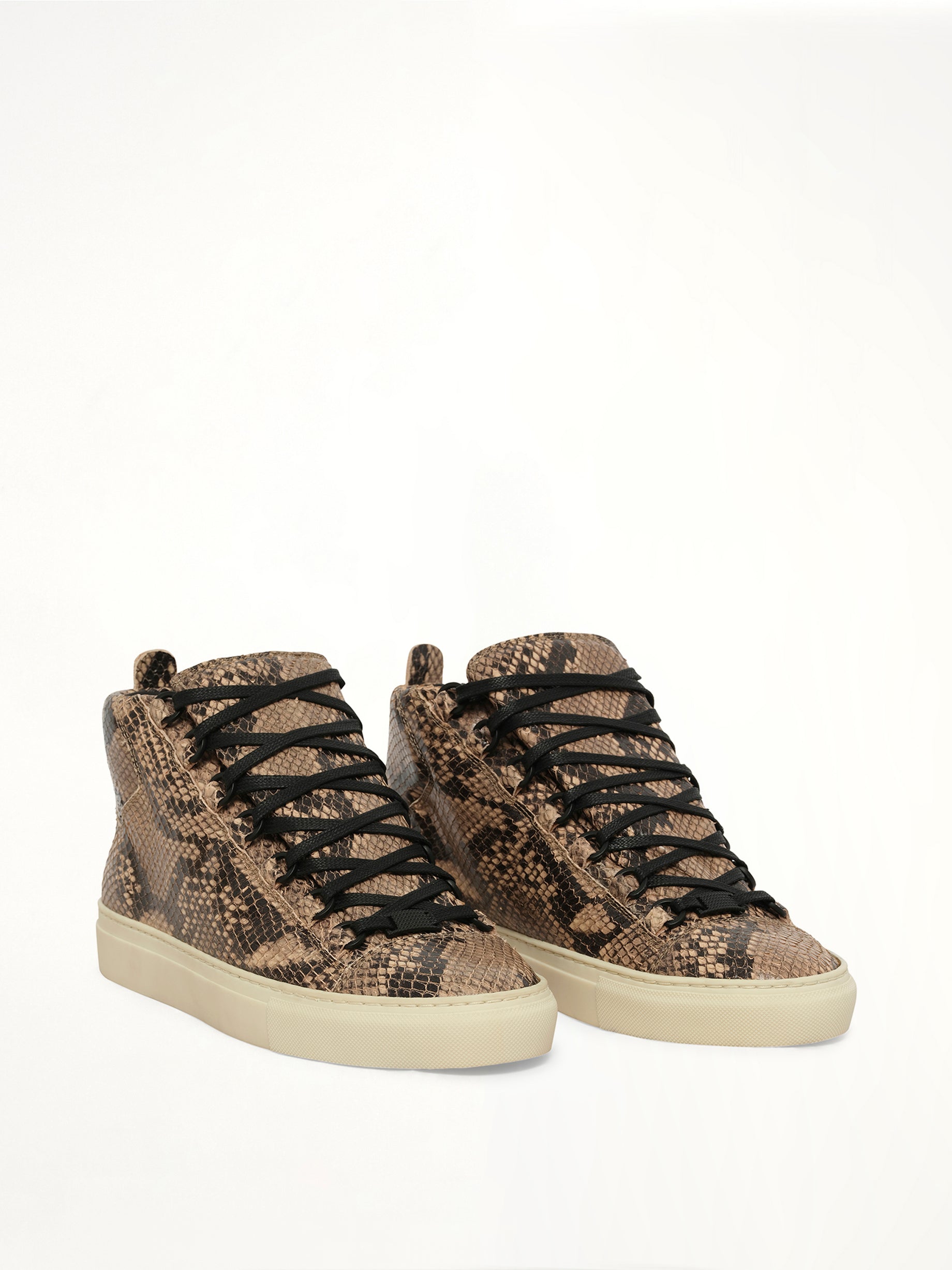 Arena High Python Sneakers in Beige
