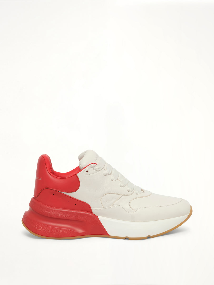 Joey HC Low Sneaker in White/Red
