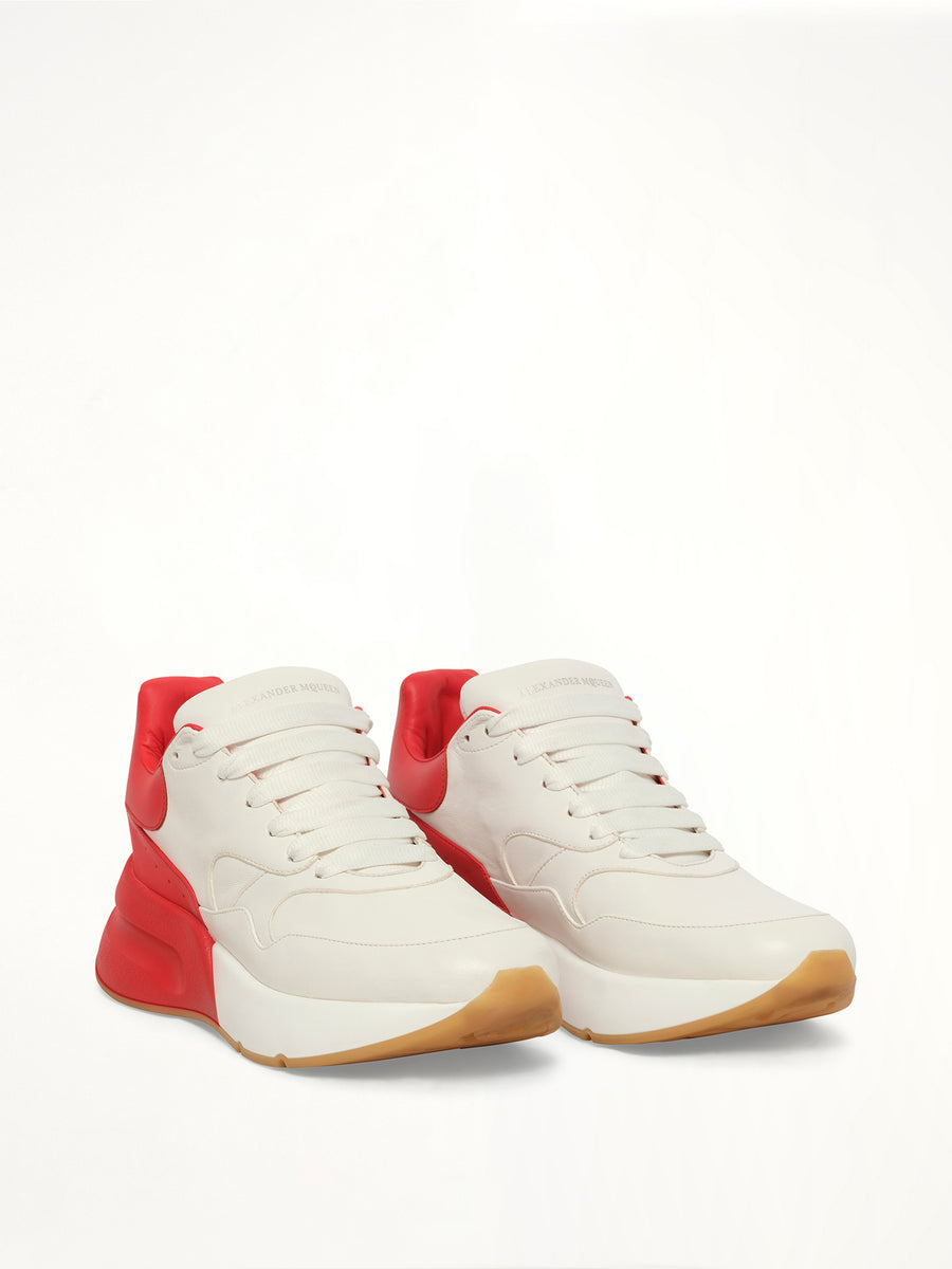 Joey HC Low Sneaker in White/Red
